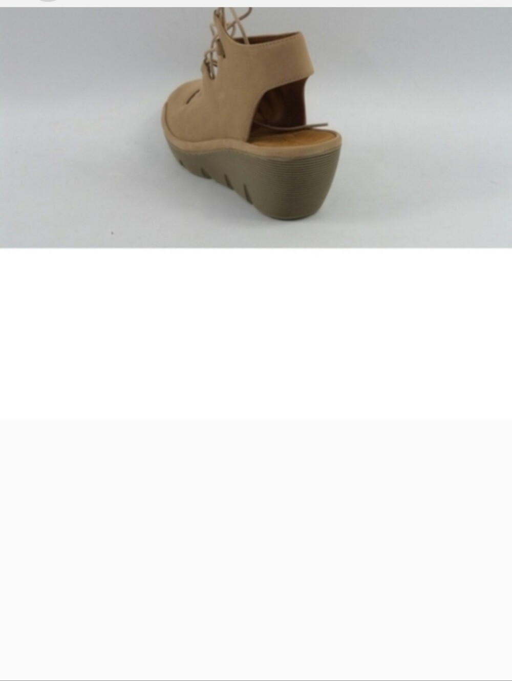 Clarks Beige Lace-Up Wedge Sandal - Picture 11 of 12